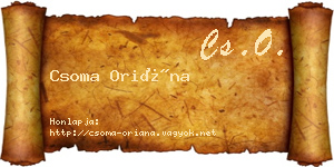 Csoma Oriána névjegykártya